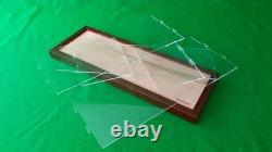 25L x 8.5W x 10H Table Top Acrylic Display Case with Walnut Wooden frame Base