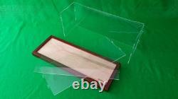 25L x 8.5W x 10H Table Top Acrylic Display Case with Walnut Wooden frame Base
