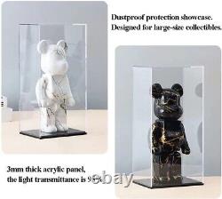 29.1High Acrylic Bearbrick 1000% Alternative Glass Display Dustproof Black Base