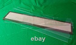 29L x 11W x 7H display case with 3/16 thick acrylic brown wood frame base