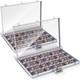 2PK Aluminum Display Case for Cards Jewelry Sports Collectibles withLock and Glass
