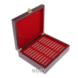 2Pack Superb Wooden Coin Box Storage 30 Grids Holder Display Case Collection