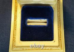 3 Art Deco Ring Presentation Cases, Ivory Celluloid, Velvet Lined Warner NY USA