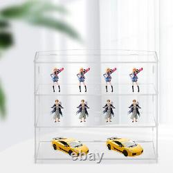 3-Layer Acrylic Clear Display Holder Showcase Collectibles Storage Cabinet Box