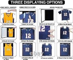 3-Pack Jersey Display Cases Large Shadow Box with UV Protection & Gold Locks