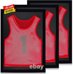 3 Pcs Jersey Display Case 30 X 20 Inch Shadow Box for Jersey Large Jersey Frame