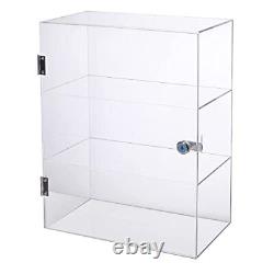 3 Shelf Acrylic Display Case with Lock Clear Lockable Showcase for