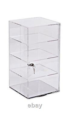 3-Shelf Acrylic Rotating Tower Display Case Box (Comes With Lock & Key)