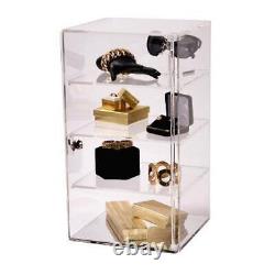 3-Shelf Acrylic Rotating Tower Display Case Box (Comes With Lock & Key)