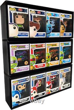 3 Single Row in Box Display Cases for 4 In. Funko Pop Collectible Toy Figures, B