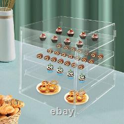 3-Tier Commercial Pastry Display Case, Countertop Bakery Display Case, Clear Box