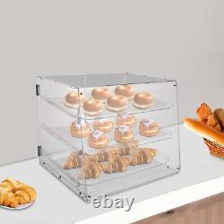 3 Tiers Clear Pastry Display Canbinet&Commercial Bakery Acrylic Display Case New