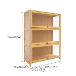 3 Tiers Display Cabinet Toys Display Shelf Case Large Capacity Storage Cabinet