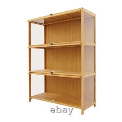 3 Tiers Display Cabinet Toys Display Shelf Case Large Capacity Storage Cabinet
