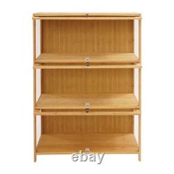 3 Tiers Display Cabinet Toys Display Shelf Case Large Capacity Storage Cabinet