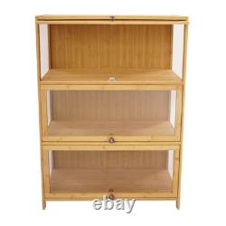 3 Tiers Display Cabinet Toys Display Shelf Case Large Capacity Storage Cabinet