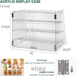 3 Tray Commercial Countertop Bakery Display Case With Rear Doors 21 x 17 Defect