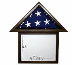 3 X 5 Black Walnut And Frame Flag Display Case Capital USA American Military Box