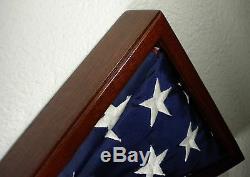 3 X 5 Mahogany With Frame Flag Display Case Capital American USA Military Box