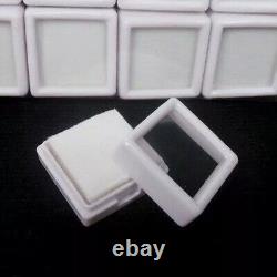 3 x 3 Cm White Top Glass Display Plastic box Storage for Gemstones 300 Pieces