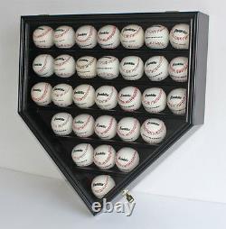 30 Baseball display Case Holder Cabinet Wall Shadow Box UV Protection, B30H-BL