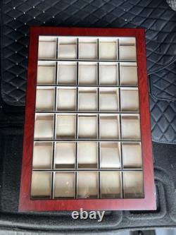 30 Piece Wood Watch Display Wall Hanging Case and Storage Box