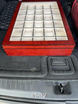 30 Piece Wood Watch Display Wall Hanging Case and Storage Box