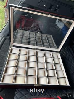 30 Piece Wood Watch Display Wall Hanging Case and Storage Box