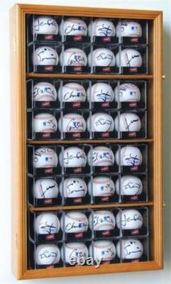 32 Baseball Ball Display Case For Acrylic Cubes Collection Box Ball Showcase Oak