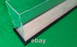 32L x 16W x 12H display case with 3/16 thick acrylic black wood frame base