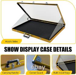 34 X 22 Card Display Case, Black Aluminum Lockable Trading Card Case with Handl