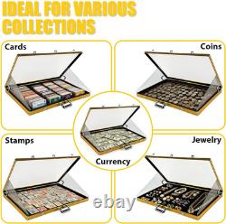 34 X 22 Card Display Case, Black Aluminum Lockable Trading Card Case with Handl