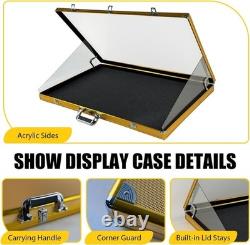 34 x 22 Card Display Case, Black Aluminum Lockable Trading Card Case with Handl