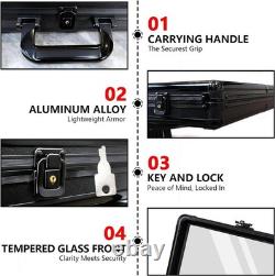 34x22 Card Show Display Case Aluminum, Trading Card Case with Handle, (Black)