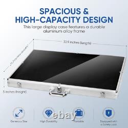 34x22 Large Aluminum Display Case with Lock for Cards and Jewelry