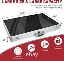 34x22 Premium Trading Card Display Case with Alloy Lock & Anti-Wear Surface
