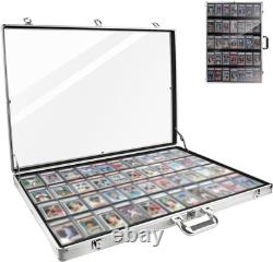 34x22 Silver Trading Card Display Case Aluminum Sports TCG Storage Box