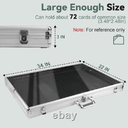 34x22 Silver Trading Card Display Case Aluminum Sports TCG Storage Box