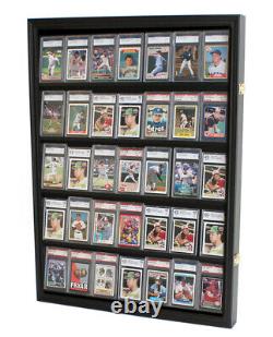 35 Graded Baseball Football Basketball Pokemon Card display Case Frame, CC05-BLA