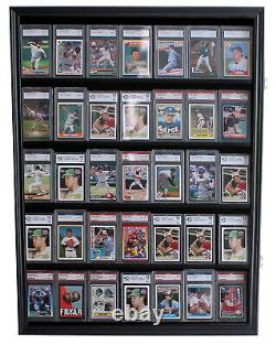 35 Graded Baseball Football Basketball Pokemon Card display Case Frame, CC05-BLA