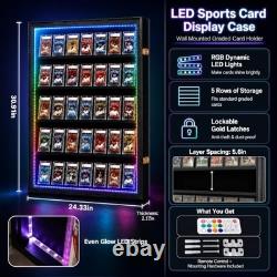 35Graded Card Display Case with LED Lights, Baseball Card Frame