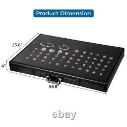 36.6 Lockable Trade Card Display Case Aluminum Acrylic Box for Card/TCG/Jewelry