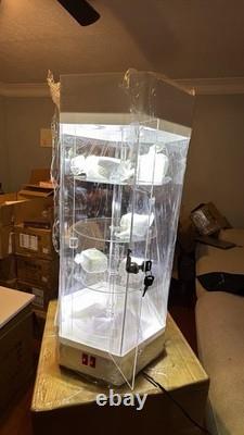 360° Electric Rotating Clear Display Case with Built In LED 27.5in X 13.5in