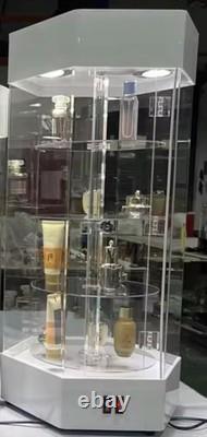 360° Electric Rotating Clear Display Case with Built In LED 27.5in X 13.5in