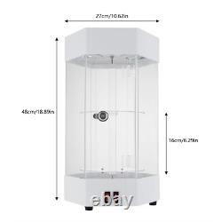 360° Rotating Clear Display Case with LED Lights for Jewelry & Collectibles