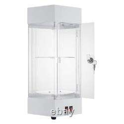 360° Rotating Clear Display Case with LED Lights for Jewelry & Collectibles