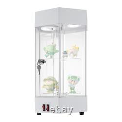 360° Rotating Clear Display Case with LED Lights for Jewelry & Collectibles