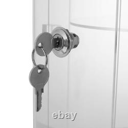 360° Rotating Clear Display Case with LED Lights for Jewelry & Collectibles