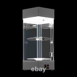 360° Rotating Clear Display Case with LED Lights for Jewelry & Collectibles