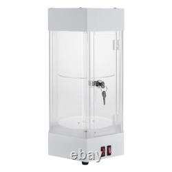 360° Rotating Clear Display Case with LED Lights for Jewelry & Collectibles